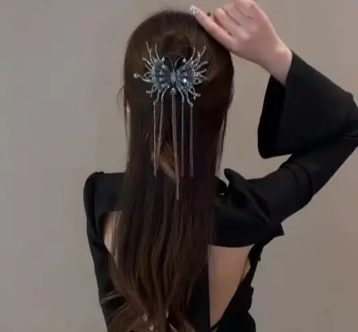 Picture of Colourful Rinestone hair clips for women & girls _ 008 Gold
