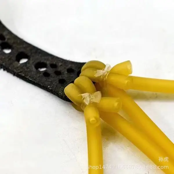 Picture of Eight-strand traditional round rubber band slingshots powerful shootting high stretch high elastic (Yellow)