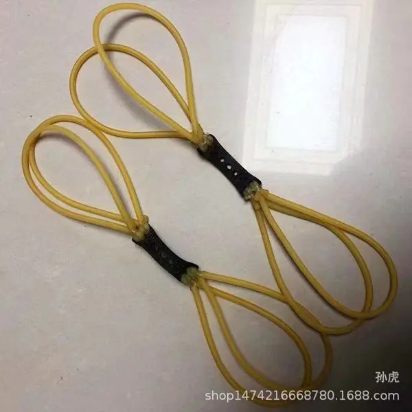 Picture of Eight-strand traditional round rubber band slingshots powerful shootting high stretch high elastic (Yellow)