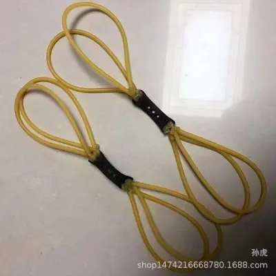 Picture of Eight-strand traditional round rubber band slingshots powerful shootting high stretch high elastic (Yellow)