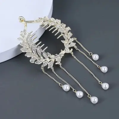 Picture of Colourful Rinestone hair clips for women & girls _ 009 Gold