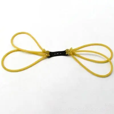 Picture of Eight-strand traditional round rubber band slingshots powerful shootting high stretch high elastic (Yellow)