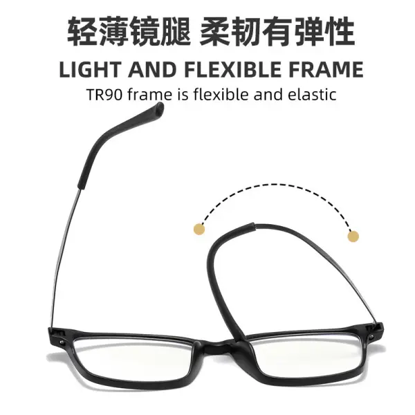 Picture of Titanium alloy high-end frames presbyopic glasses men's HD anti-blue ray radiation presbyopic glasses ultra-light comfortable middle-aged and elderly presbyopic glasses (One Size,Black)