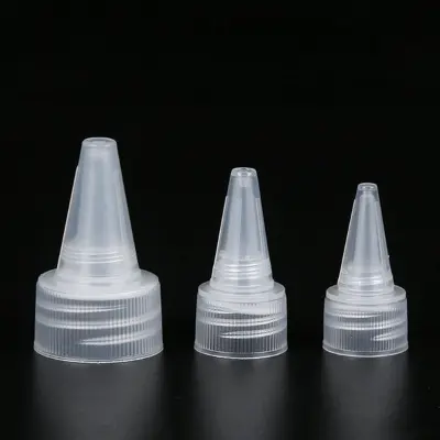 Picture of Bottle Cap PP plastic white Oil, Ink, Perfume, ESD Safe Dispenser Bottle Needle Tip for PCB Flux, Alcohol, and Liquid Control dispensing cap 20 pcs (Black)
