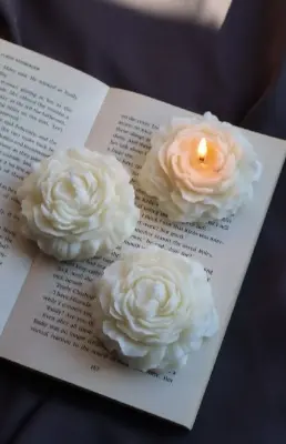 Picture of Peony Flower  Scented Candle for home decore Multicolor