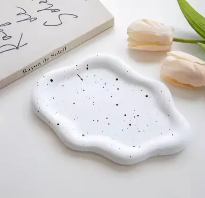Picture of 01 pcs gypsum new tray for home decore White