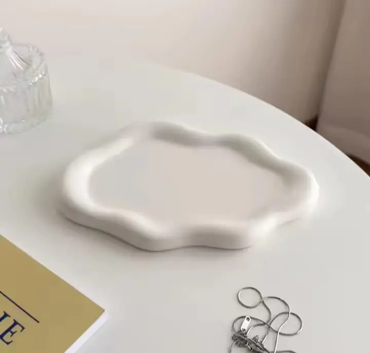 Picture of 01 pcs gypsum new tray for home decore White