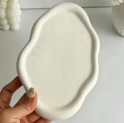 Picture of 01 pcs gypsum new tray for home decore White