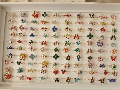 Picture of Any design of 02 pcs finger ring for women and girls Multicolor