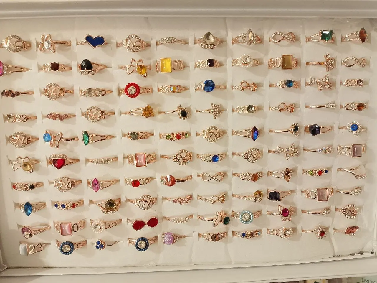 Picture of Any design of 02 pcs finger ring for women and girls Multicolor