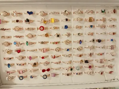 Picture of Any design of 02 pcs finger ring for women and girls Multicolor