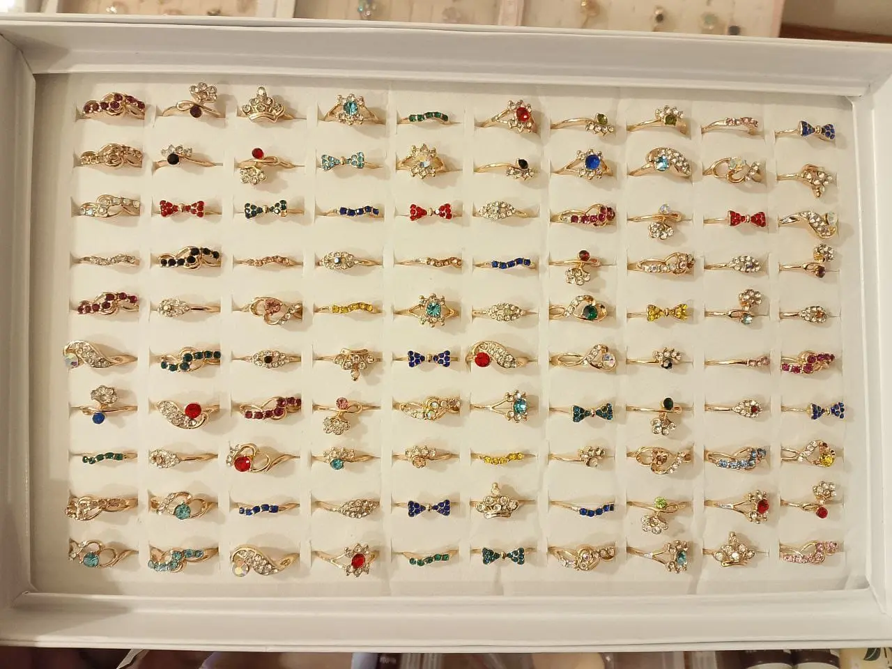 Picture of Any design of 02 pcs finger ring for women and girls Multicolor