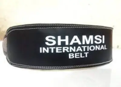 Picture of Leather Gym Belt 6 Inch wide high quality belly massage weight loss belt highly durable weight lifting gym belt (Black,XL)