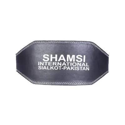 Picture of Leather Gym Belt 6 Inch wide high quality belly massage weight loss belt highly durable weight lifting gym belt (Black,XL)