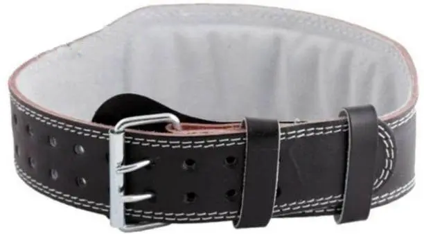 Picture of Leather Gym Belt 6 Inch wide high quality belly massage weight loss belt highly durable weight lifting gym belt (Black,XL)