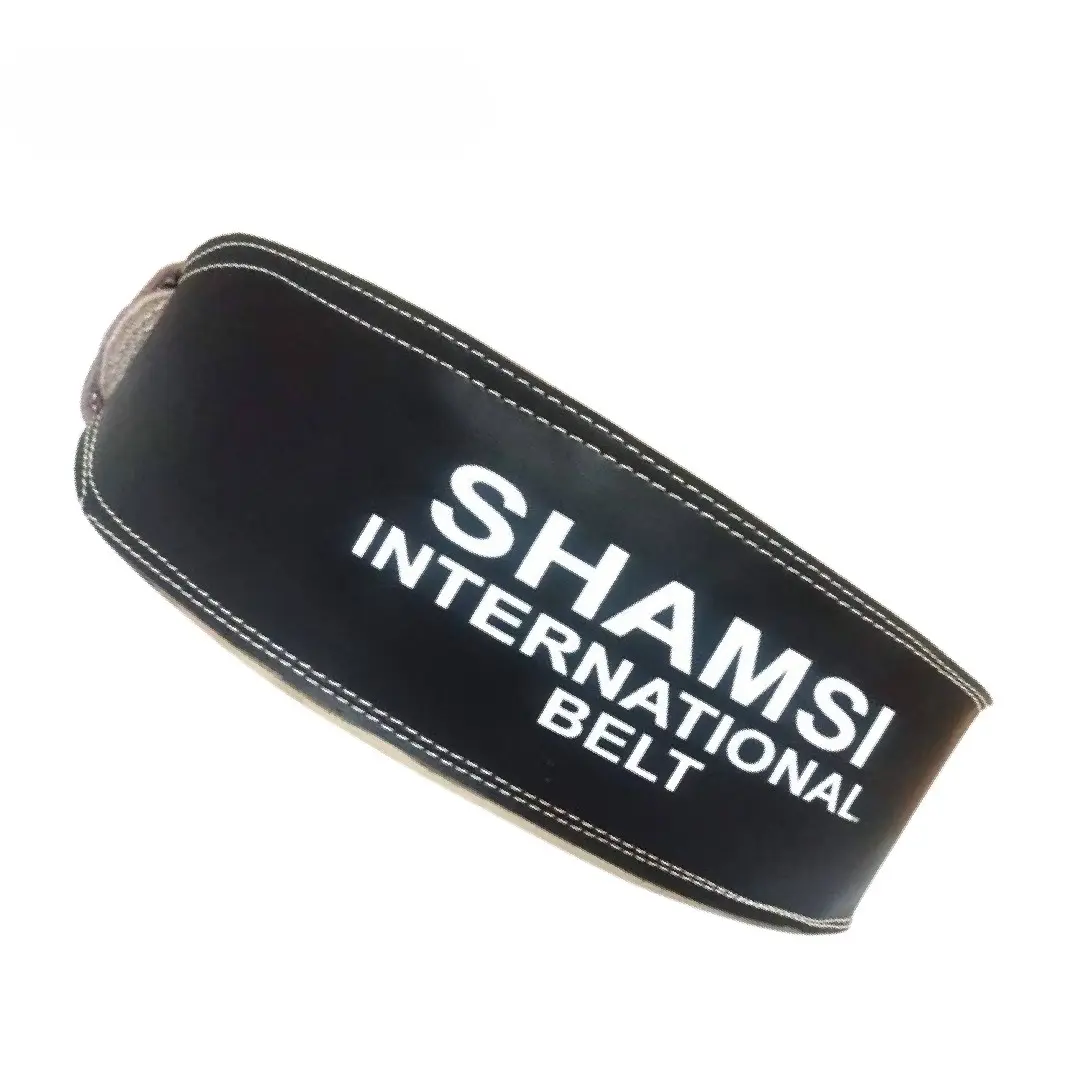 Picture of Leather Gym Belt 6 Inch wide high quality belly massage weight loss belt highly durable weight lifting gym belt (Black,XL)