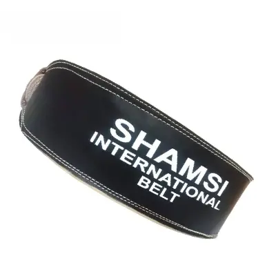 Picture of Leather Gym Belt 6 Inch wide high quality belly massage weight loss belt highly durable weight lifting gym belt (Black,XL)