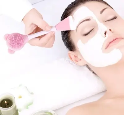 Picture of 01 pcs Double Head Facial Mask Brush Silicone Applicator for women 