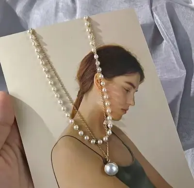 Picture of Double-layer Pearl Pendent for women & girls White
