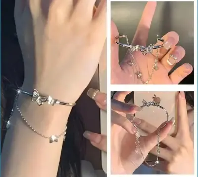 Picture of Double butterfly bracelet for women & girls Silver