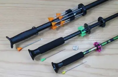 Picture of 0.50 and 0.40 caliber special blowing needle dart long, medium and short (S .40cal Blue 10 pcs)