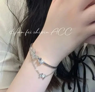 Picture of Double butterfly bracelet for women & girls Silver
