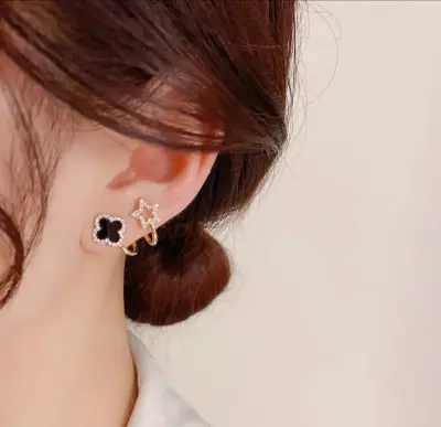 Picture of Black Stone Ear ring for Women Gold