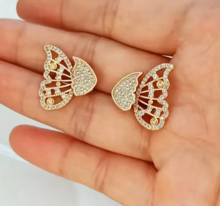 Picture of Large Butterfly Ear ring for Women Gold