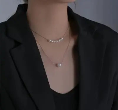 Picture of Double-layer Pearl Chain for women & girls White