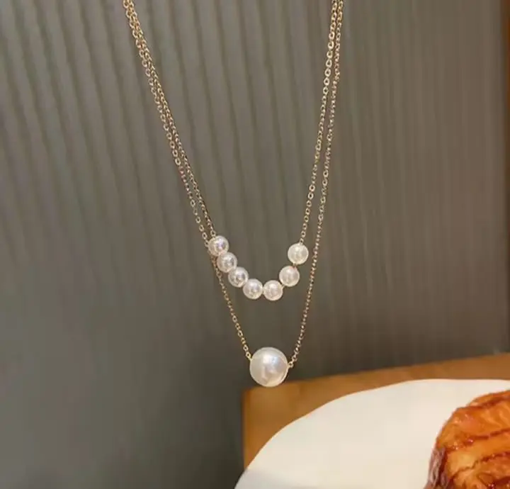 Picture of Double-layer Pearl Chain for women & girls White