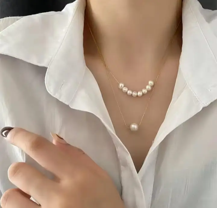 Picture of Double-layer Pearl Chain for women & girls White