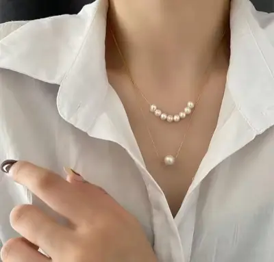 Picture of Double-layer Pearl Chain for women & girls White