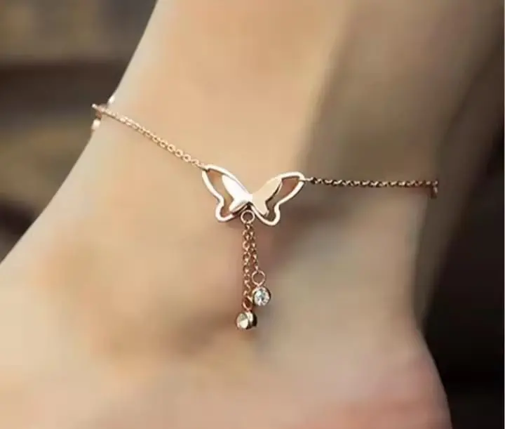 Picture of Butterfly anklets Nupur for Girls & women Gold