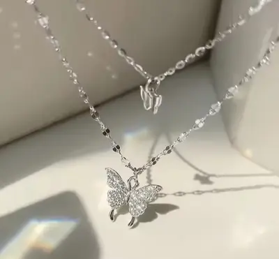 Picture of Double-layer Butterfly Pendent for women & girls White