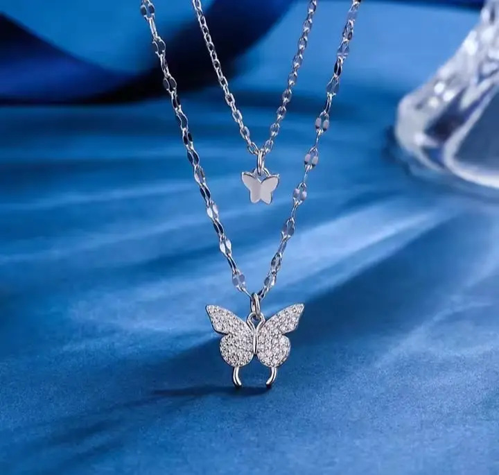 Picture of Double-layer Butterfly Pendent for women & girls White