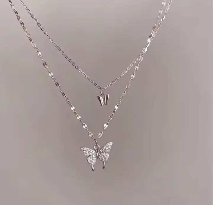 Picture of Double-layer Butterfly Pendent for women & girls White