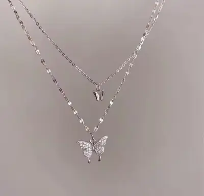 Picture of Double-layer Butterfly Pendent for women & girls White