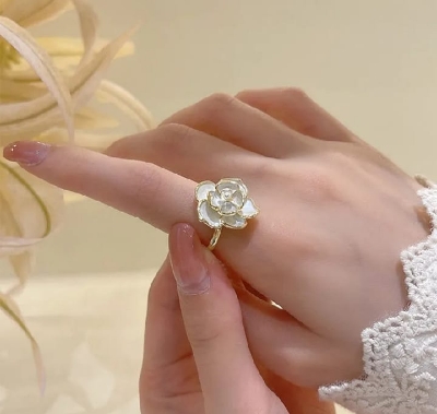 Picture of Camellia Ring Flower for Women Gold