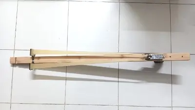 Picture of High quality Wooden Slingshott Rifle catapult for target practice with stainless steel head, resin handle grip and zinc alloy spreader sport archery (simple, carriable, powerful and smart model) (Wooden Full Set)