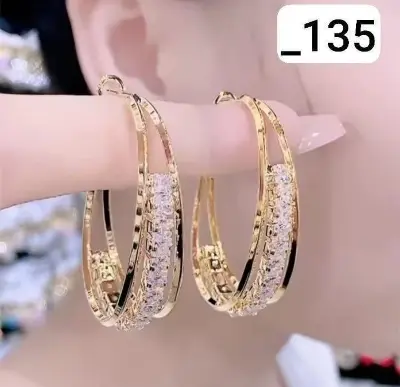 Picture of Long Tassel Earrings  for Women Gold