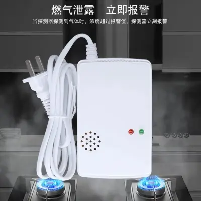 Picture of Gas Leak Detector Cylinder Leak Detector Alarm Kitchen Gas Detection Sensor Gas Alarm Fire Alarm Home Safety Dire Safety Kitchen Safety (White)