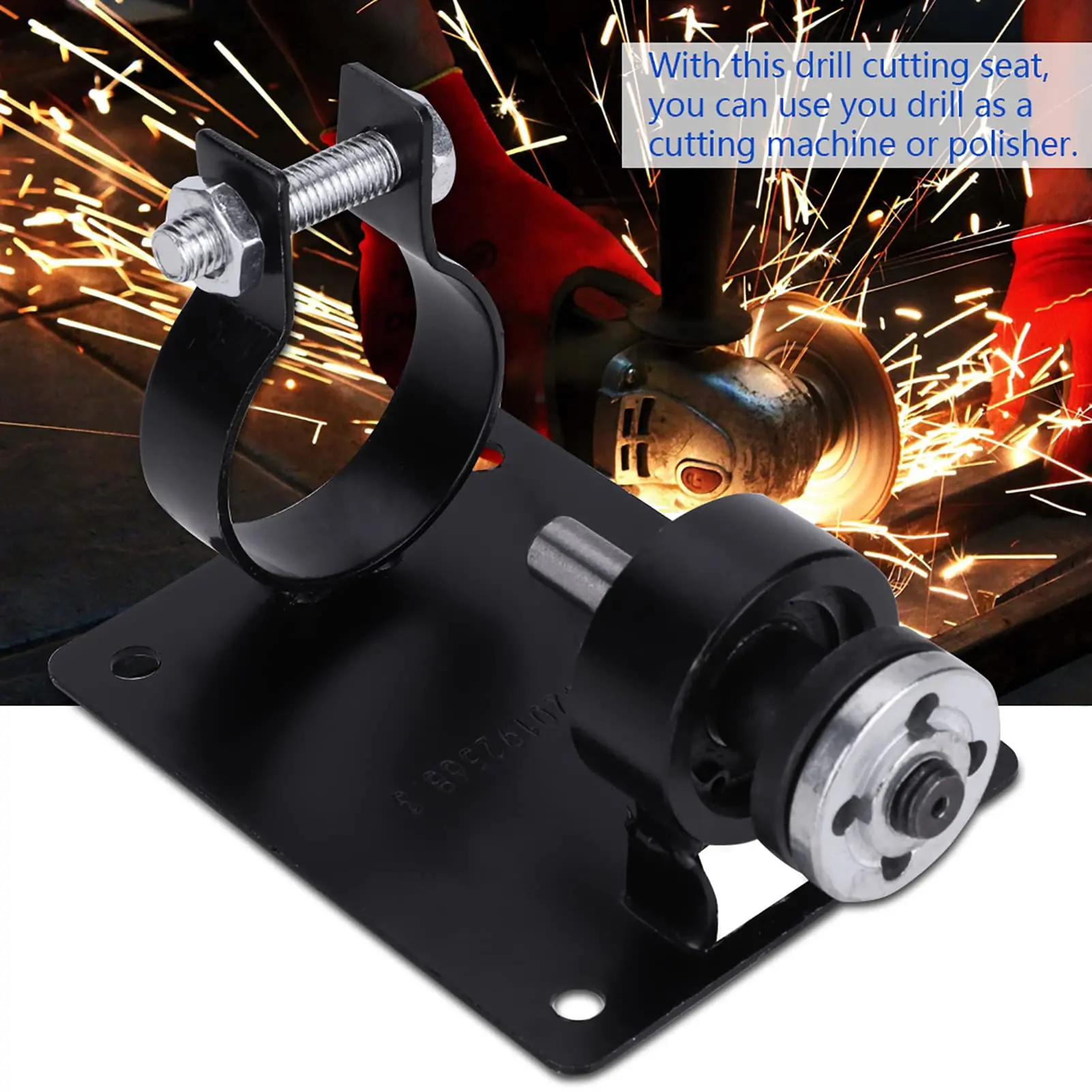 Picture of Cutting machine bracket for hand drill machine, usable for cutting blades and grinding discs, etc. (Black)