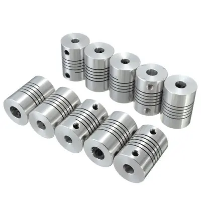Picture of Flexible Shaft Coupling Clamp Universal Joint Stepper Motor Coupler For CNC 3D Printer Engraving Machine DC Motor Aluminum Flexible (6mm to 8mm)