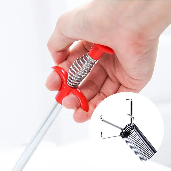 Picture of Drain cleaning tool pipe bending flexible powerful grip full control of the hook (1.6M)