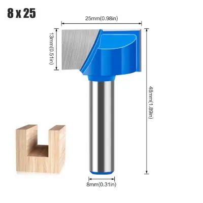 Picture of Router knife flat bottom 8mm handle engraving machine trimming machine Blue for straight clean cut (Blue 8*25)