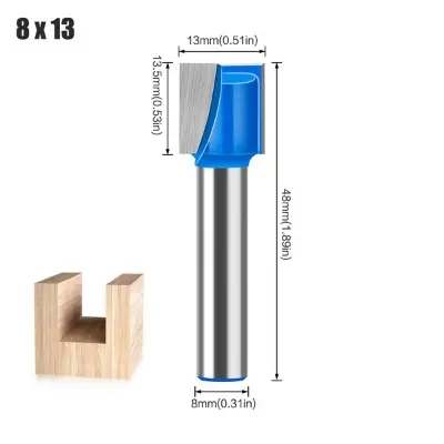 Picture of Router knife flat bottom 8mm handle engraving machine trimming machine Blue for straight clean cut (Blue 8*13)
