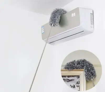 Picture of Mini Cleaning Feather Duster, Stainless Steel Ceiling Brush, Washable Dust Duster, 90cm Long Telescopic Dust Remover, Washable for Home Use (Random Color)