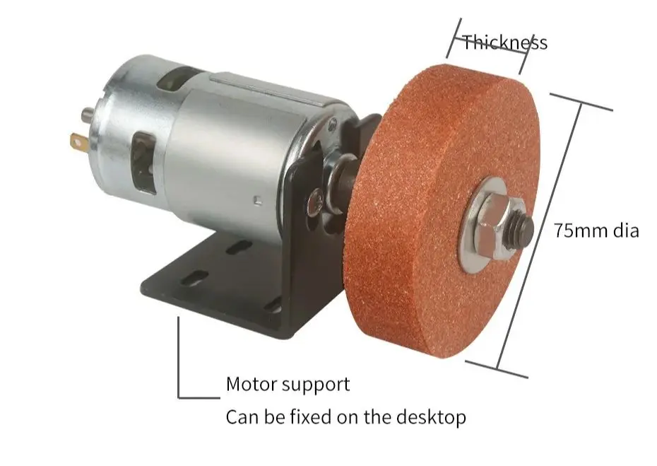Picture of High Power Grinder and Knife Sharpener made of 775 DC Copper Single Bearing Motor with bracket excellent for grinding, cutting, polishing, sharpening, etc. multipurpose high power ready to use (With Adapter)