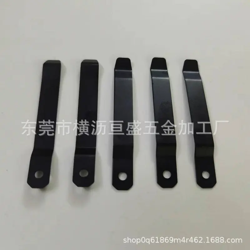 Picture of Stainless Steel Manganese Steel Flat Elastic Clip, Tool Box Pocket Camera Gadget Bag Money Bag Knife Clip (5 Pcs)