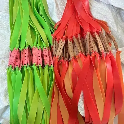 Picture of Flat leather slingshots rubber band color double flow smooth soft highly elastic rubber band 2 pcs (Yellow 0.7mm)